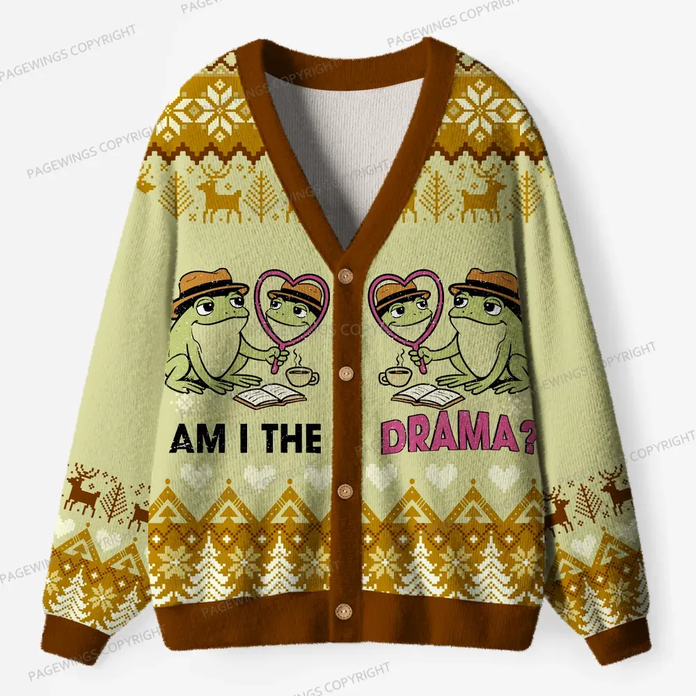 Pagewings Am I The Drama Unisex Ugly Cardigan Sweaters