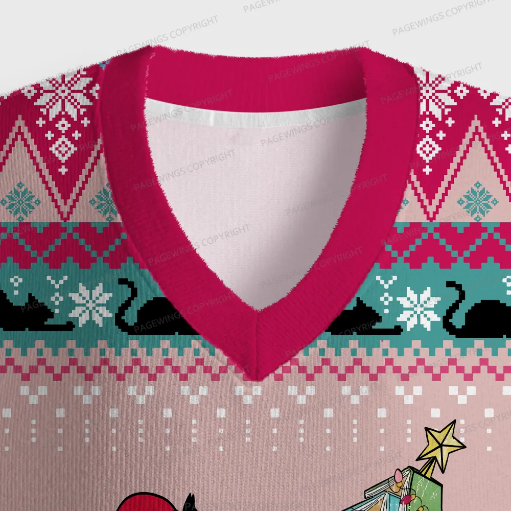 Pagewings What  Unisex V-Neck Ugly Knit Vest