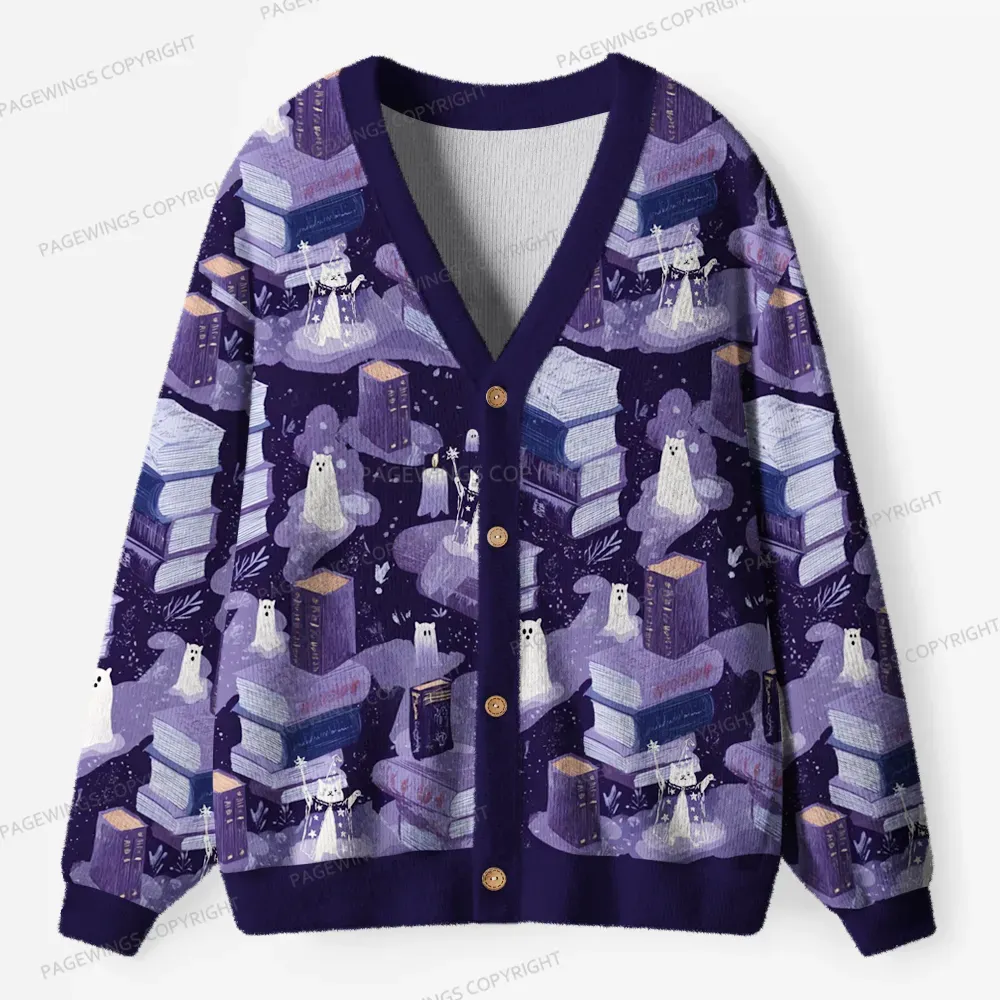 Pagewings Fantasy Reading  Unisex Ugly Cardigan Sweaters
