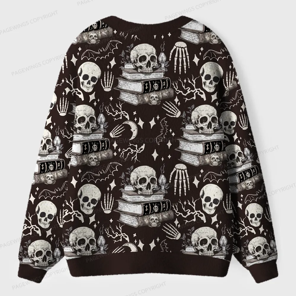 Pagewings Read Banned Books Gain Forbidden Knowledge Unisex Ugly Cardigan Sweaters