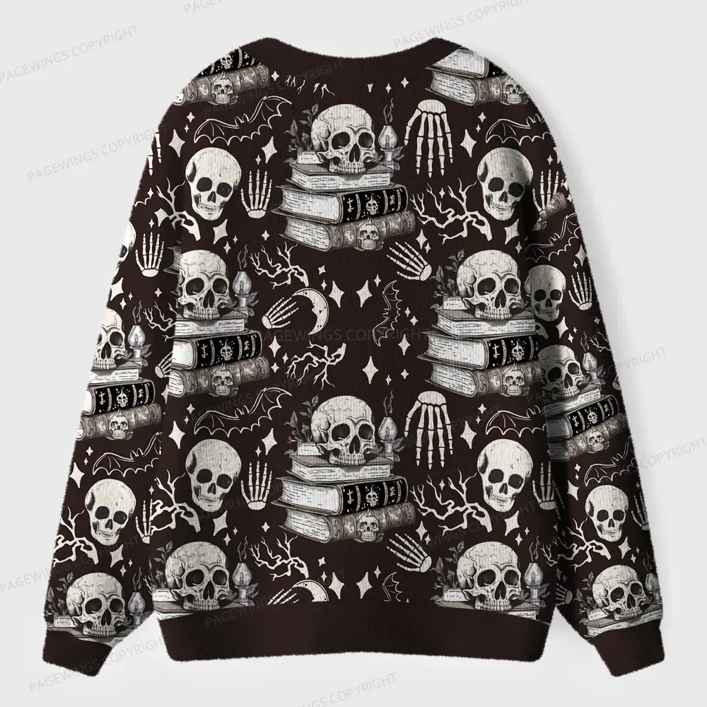 Pagewings Read Banned Books Gain Forbidden Knowledge Unisex Ugly Cardigan Sweaters