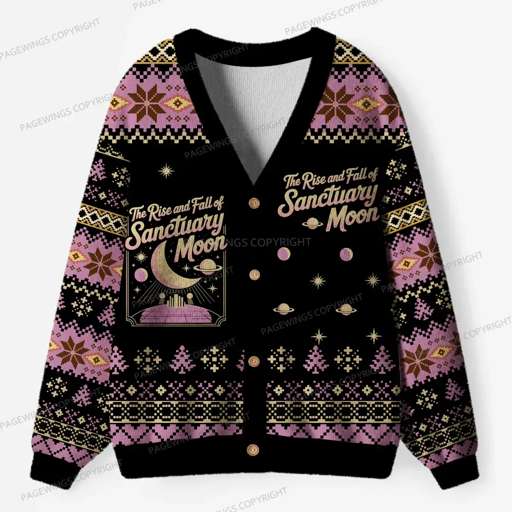 Pagewings The Rise And Fall Of Sanctuary Moon Unisex Ugly Cardigan Sweaters