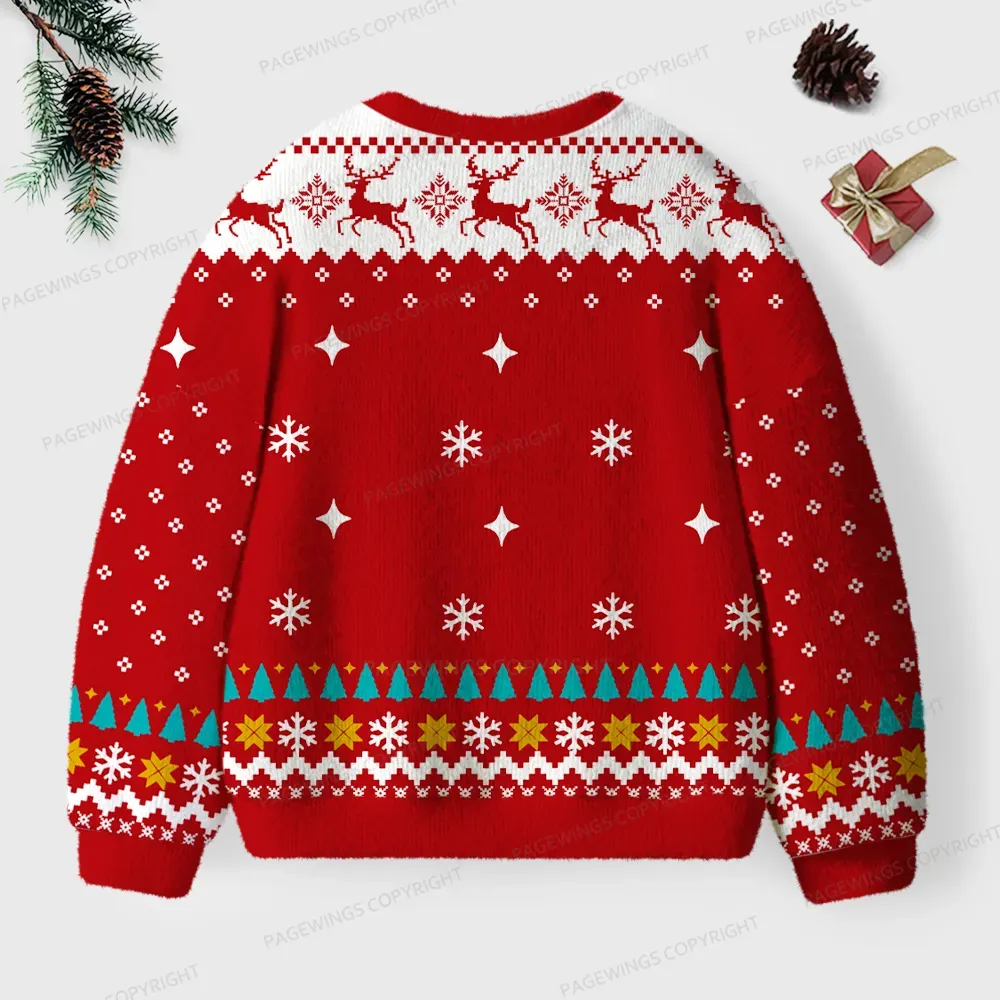 Pagewings On My Way To Hoard Books And Cause Chaos Unisex Ugly Knit Sweatshirt