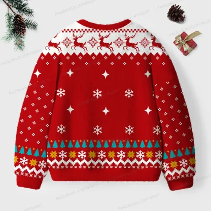 Pagewings On My Way To Hoard Books And Cause Chaos Unisex Ugly Knit Sweatshirt