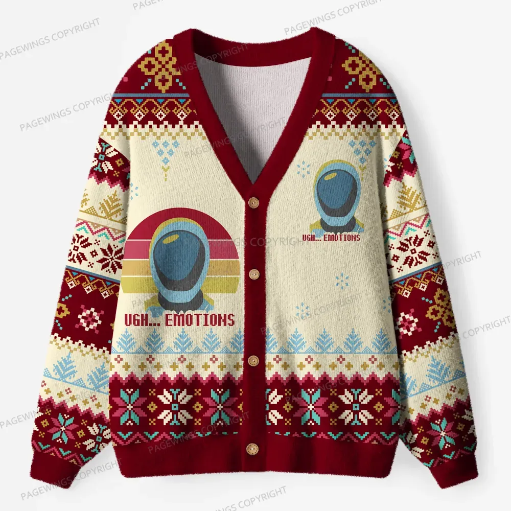 Pagewings Emotions Unisex Ugly Cardigan Sweaters