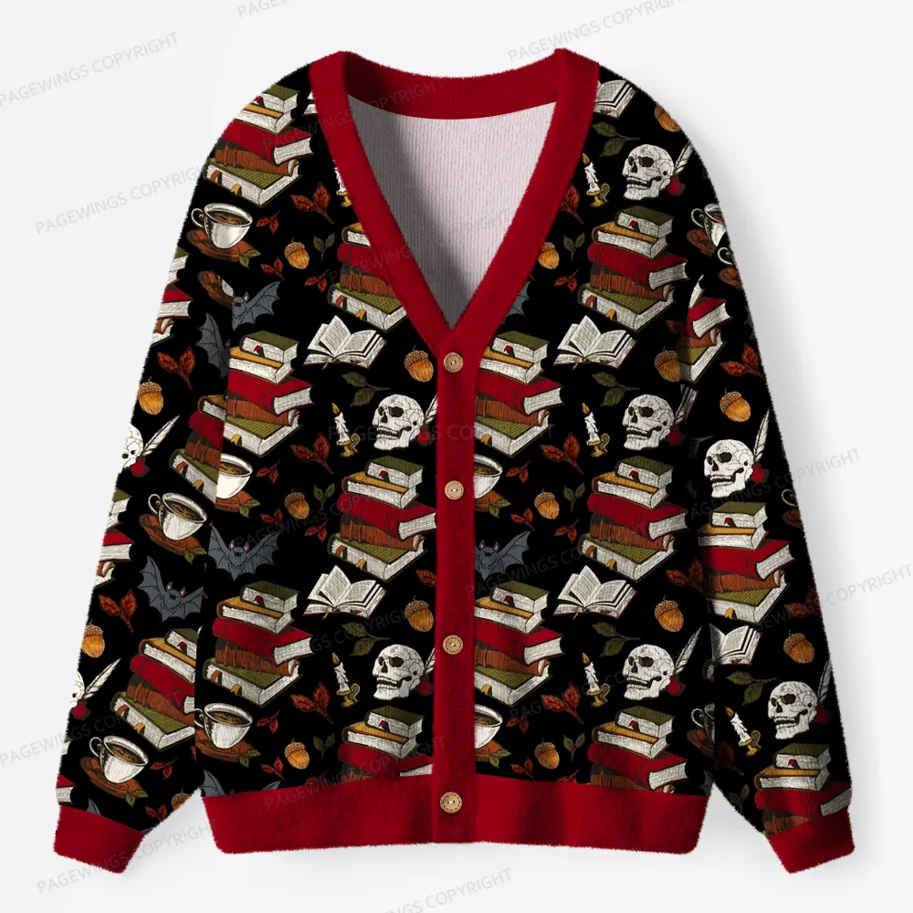 Pagewings Cozy Reading Unisex Ugly Cardigan Sweaters