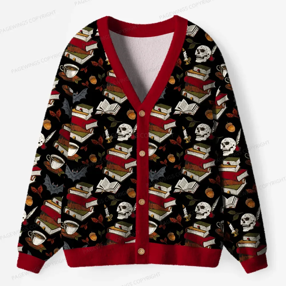 Pagewings Cozy Reading Unisex Ugly Cardigan Sweaters