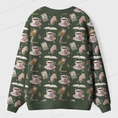 Pagewings I Love Books  Unisex Ugly Cardigan Sweaters