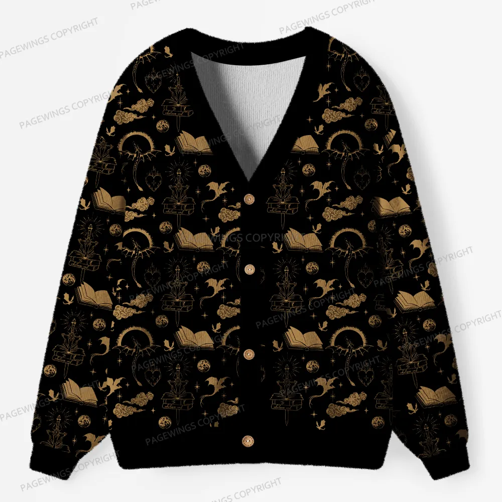Pagewings Fantasy Reader Unisex Ugly Cardigan Sweaters