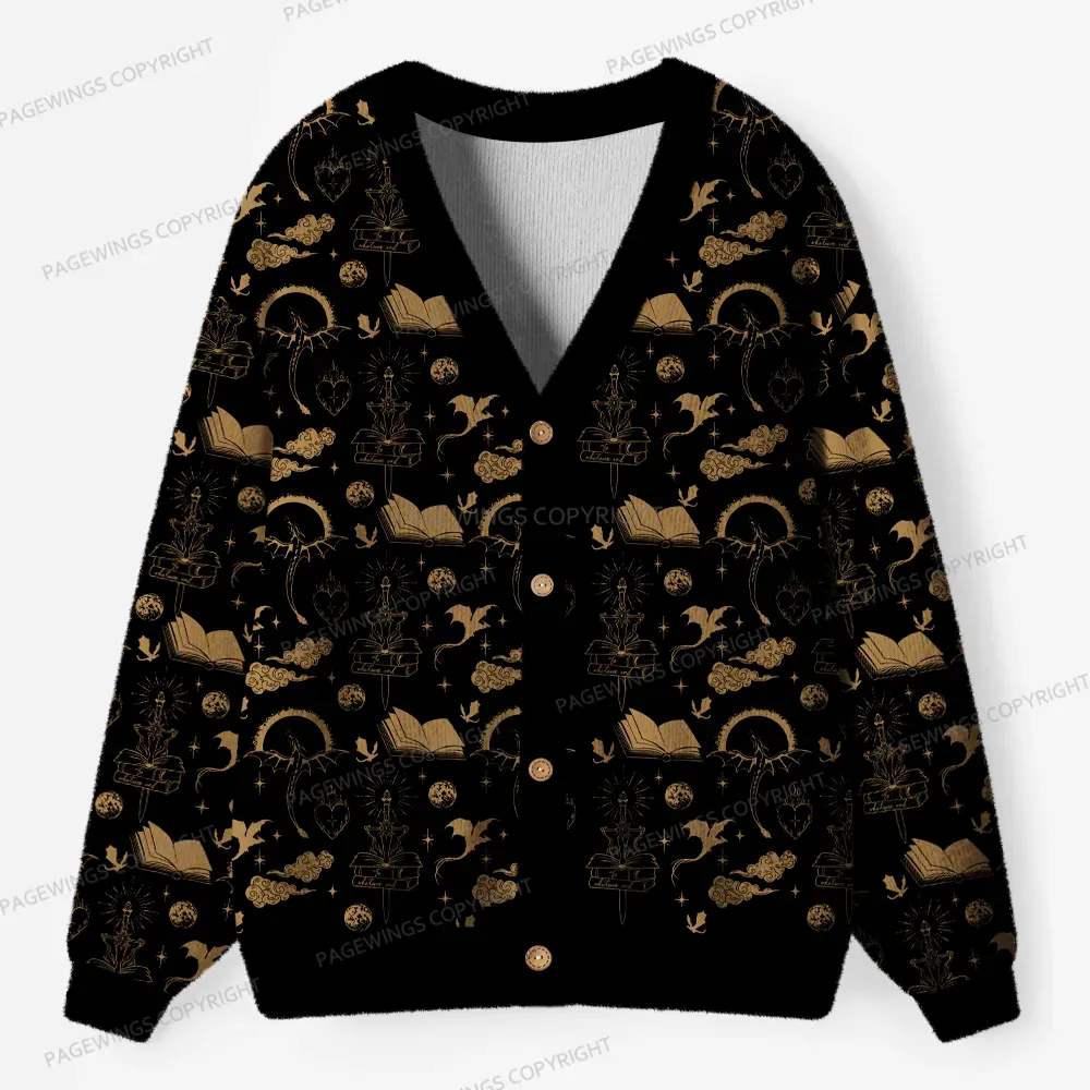 Pagewings Fantasy Reader Unisex Ugly Cardigan Sweaters