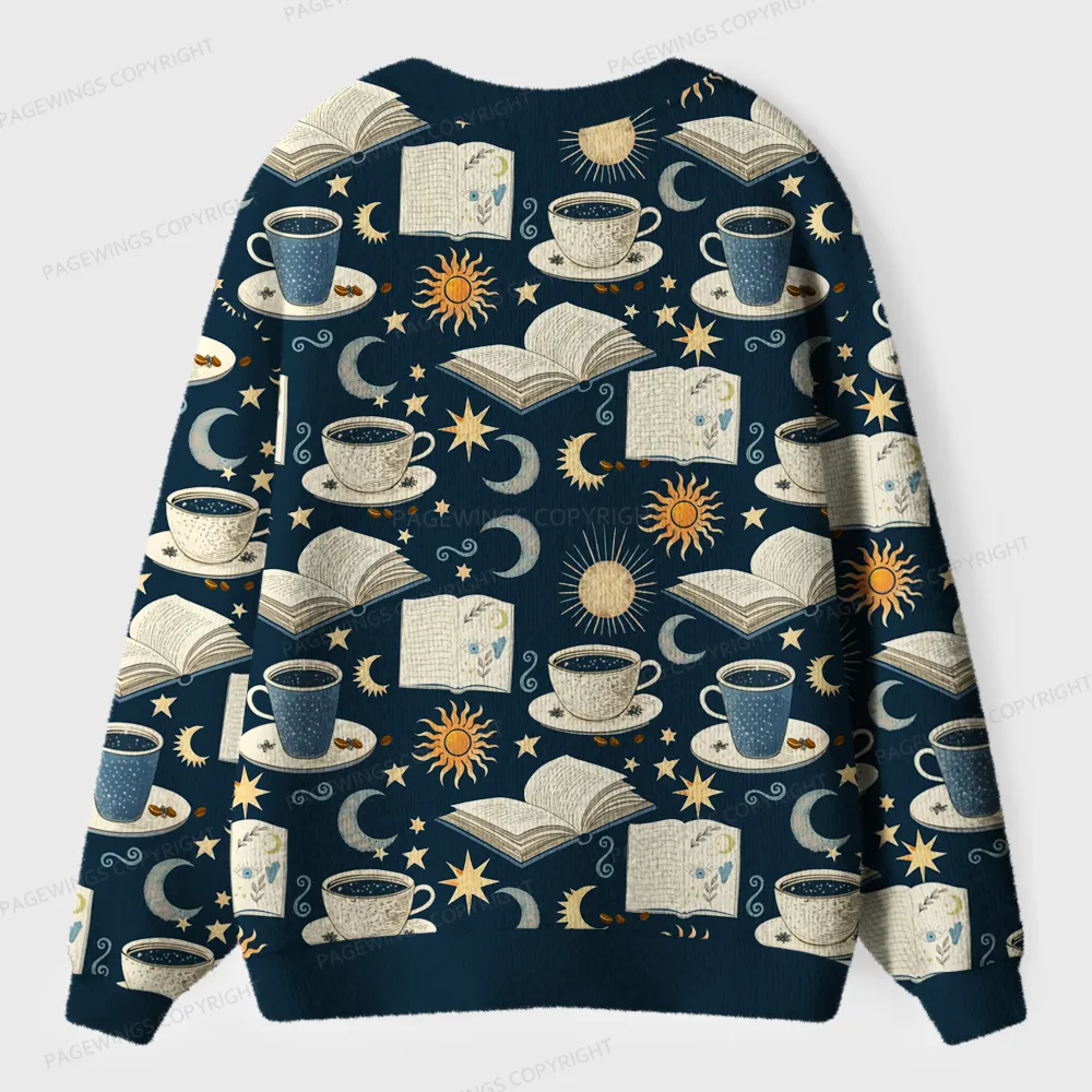 Pagewings Cozy Reading Unisex Ugly Cardigan Sweaters