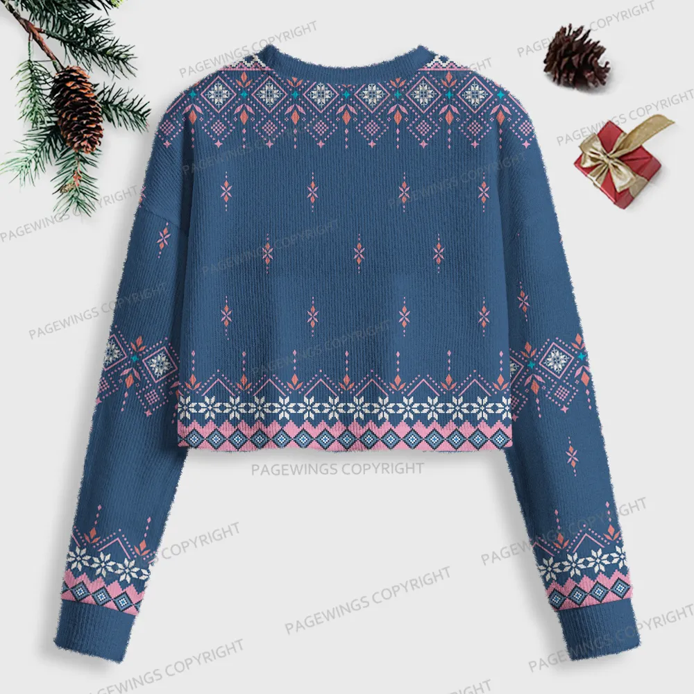 Pagewings God Dammit Donut Women Ugly Crop Sweatshirt