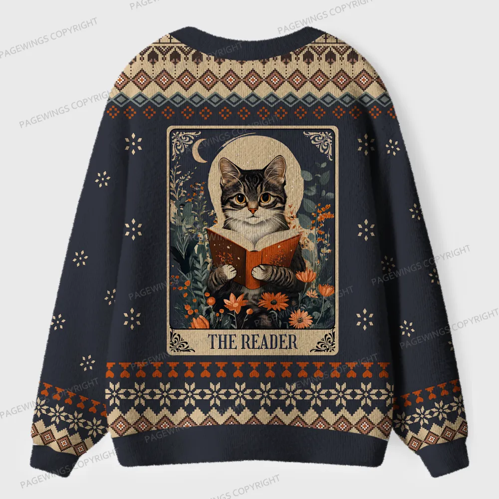 Pagewings The Reader Unisex Ugly Cardigan Sweaters