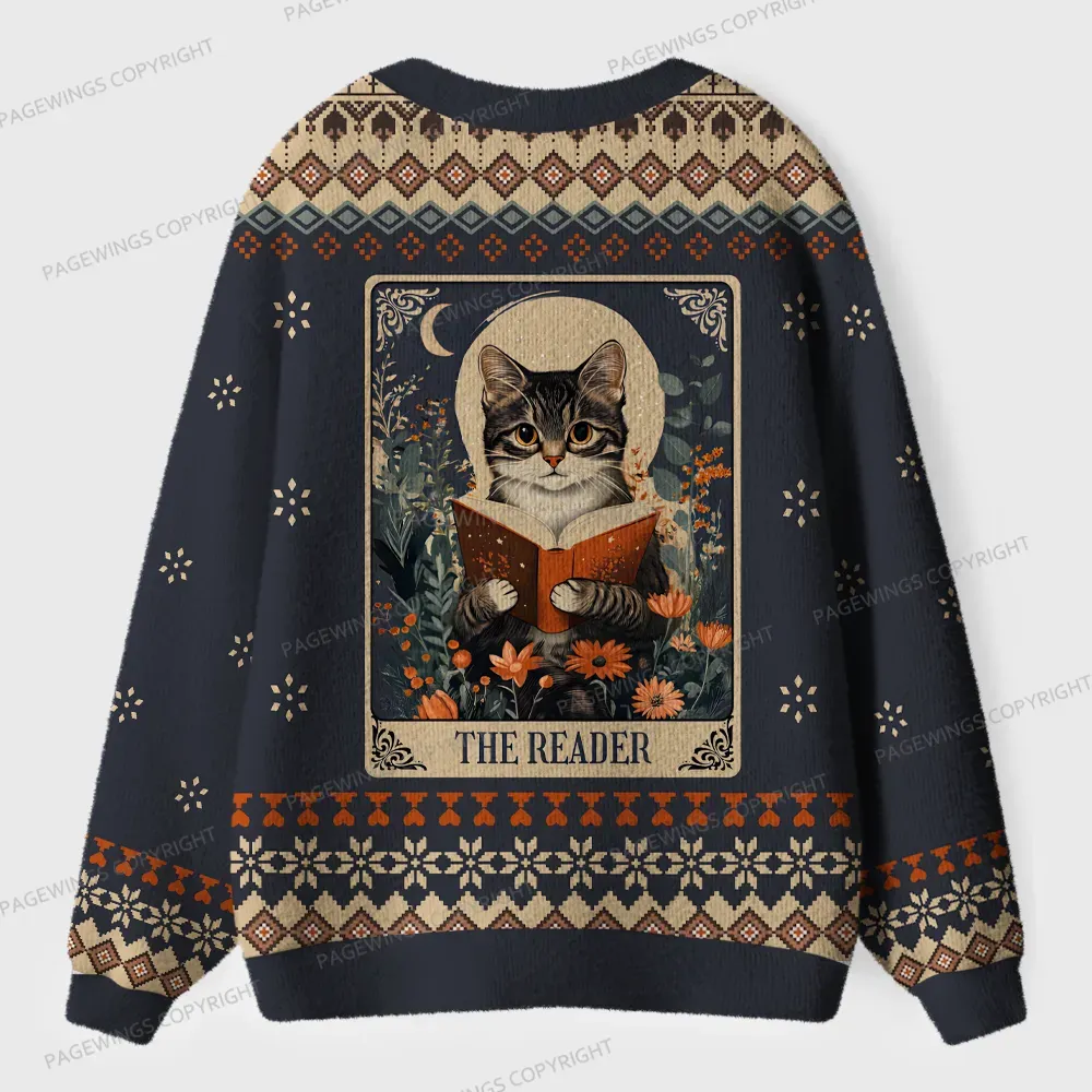Pagewings The Reader Unisex Ugly Cardigan Sweaters