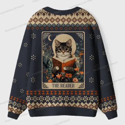 Pagewings The Reader Unisex Ugly Cardigan Sweaters