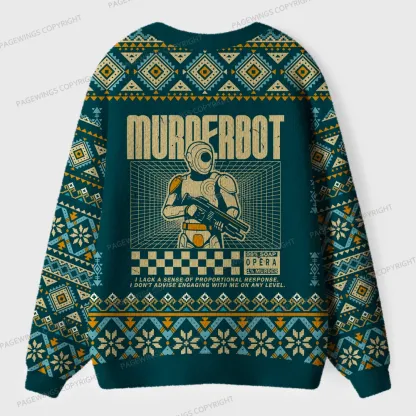 Pagewings Murderbot Unisex Ugly Cardigan Sweaters