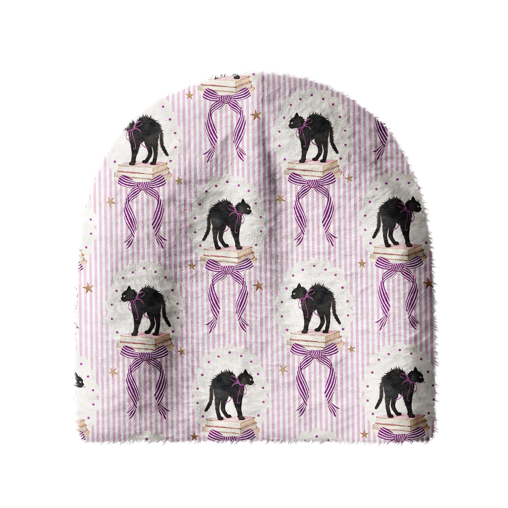Pagewings Cat Book Lover Knit Patterned Beanie