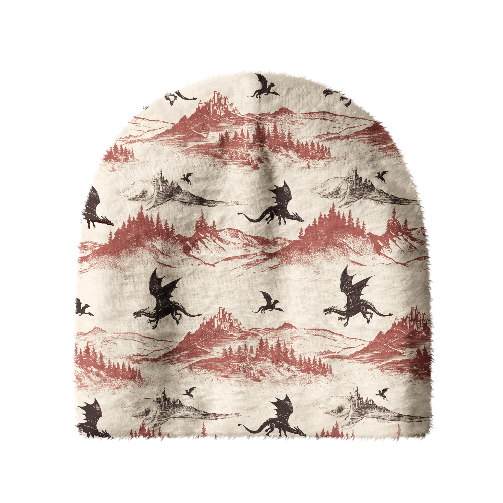 Pagewings Book Dragon Knit Patterned Beanie