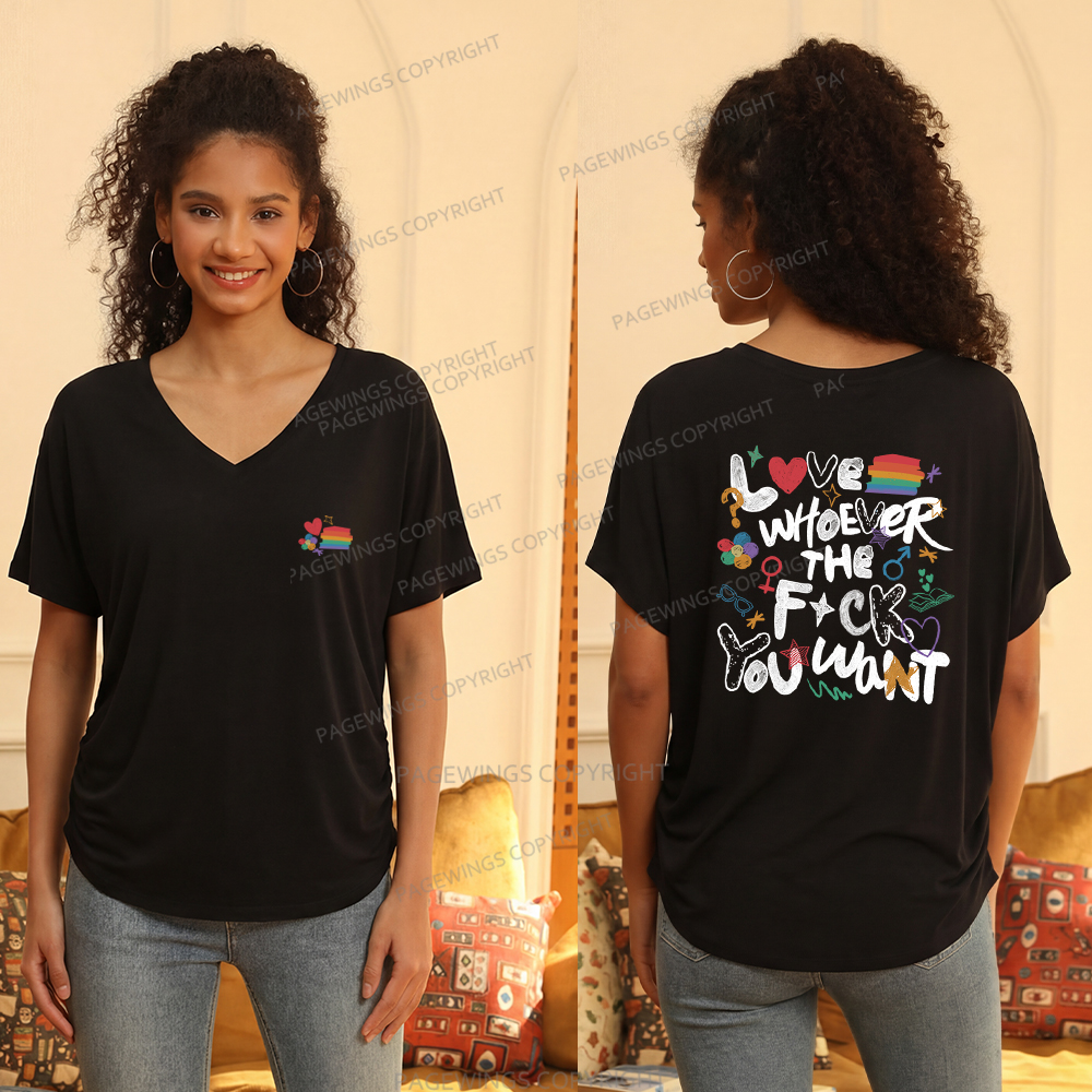 Pagewings Love Whoever The F*ck You Want Soft Women's Modal V-neck T-shirt