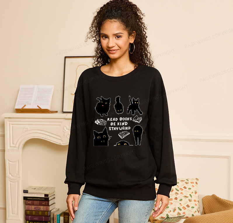 Pagewings Read Books Be Kind Stay Weird Unisex Classic Sweatshirt