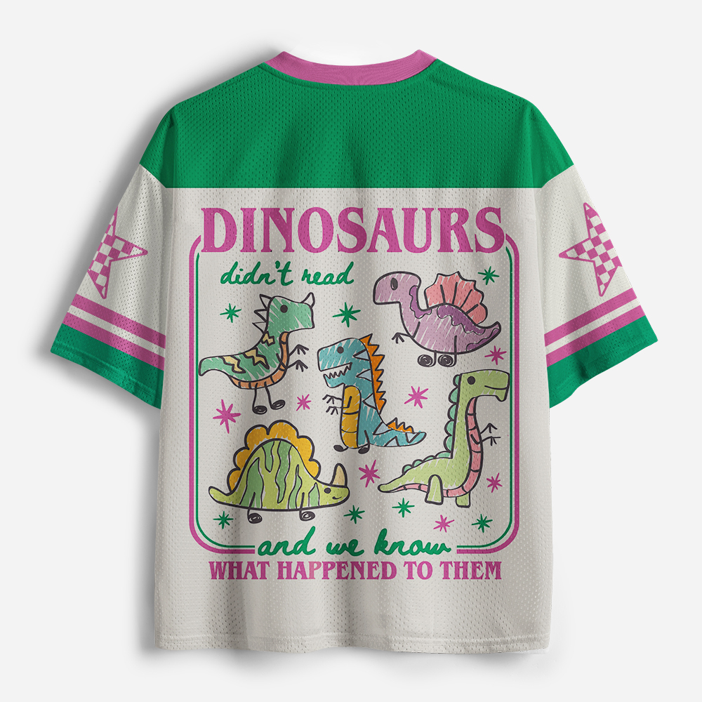 Pagewings Dinosaurs Didn’t Read  Unisex Mesh Jersey