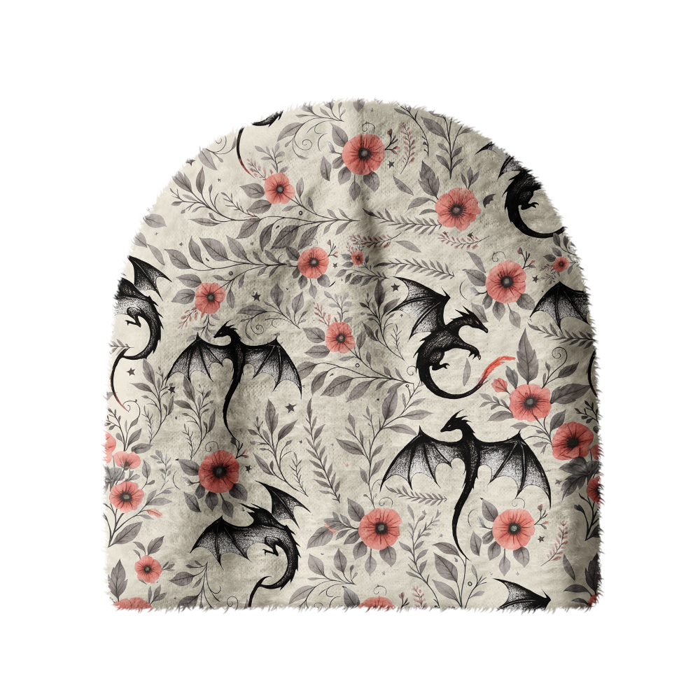 Pagewings Book Dragon Knit Patterned Beanie