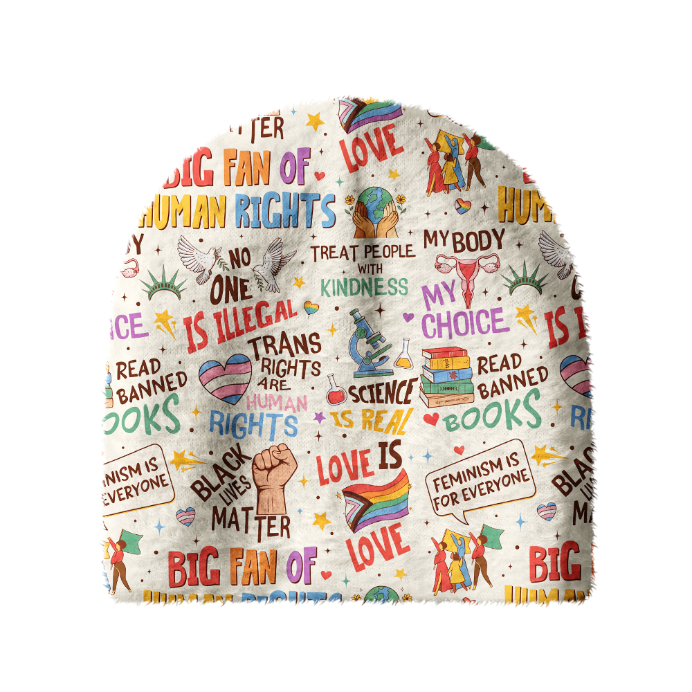 Pagewings Big Fan Of Human Knit Patterned Beanie