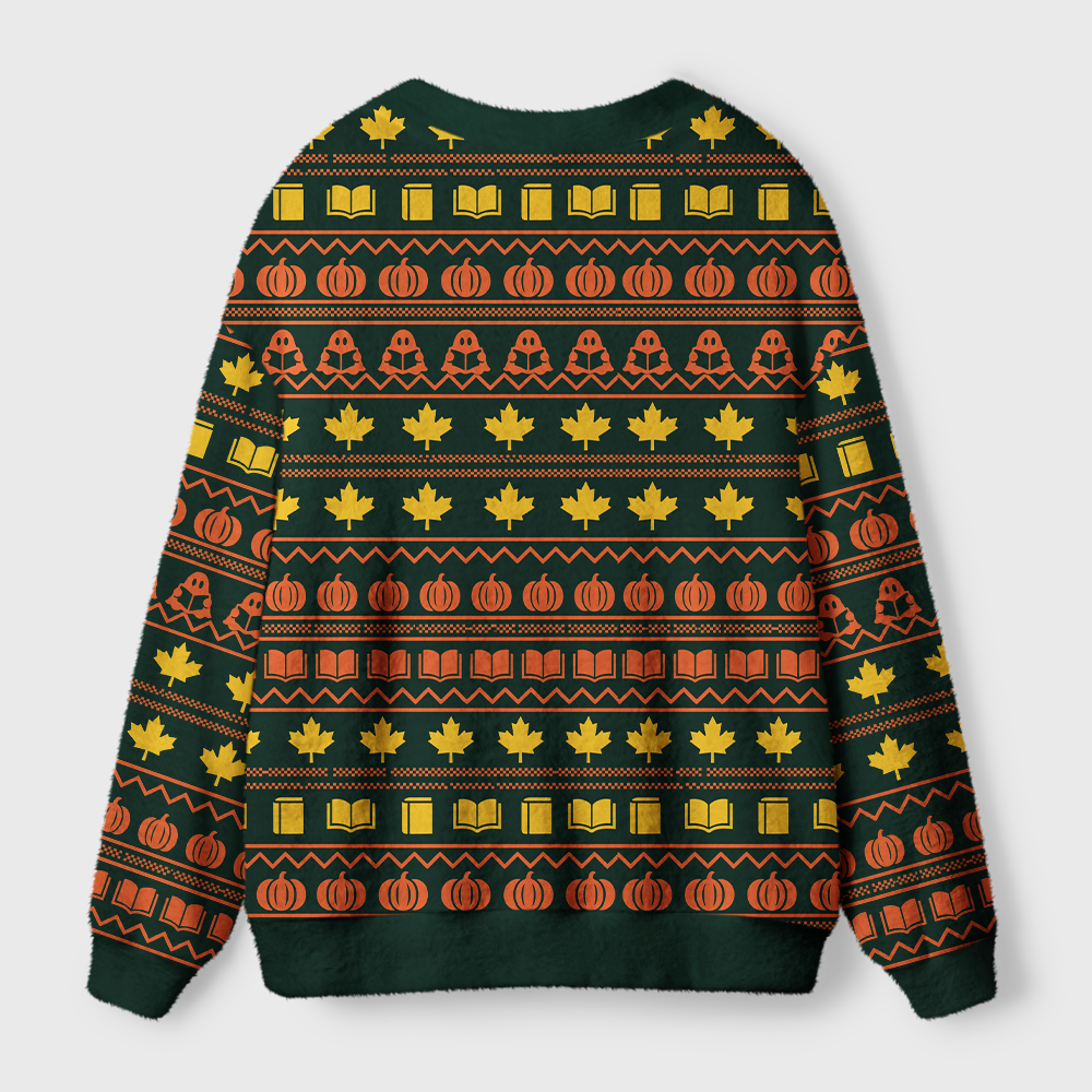 Pagewings Halloween Bookish Light Knit Unisex Cardigan Sweaters