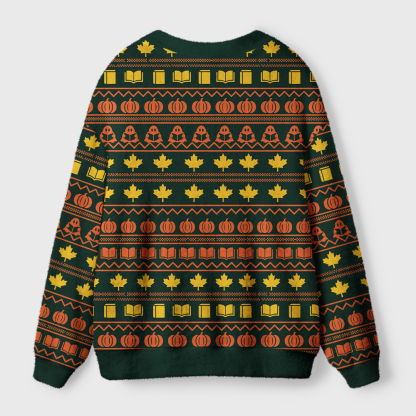 Pagewings Halloween Bookish Light Knit Unisex Cardigan Sweaters
