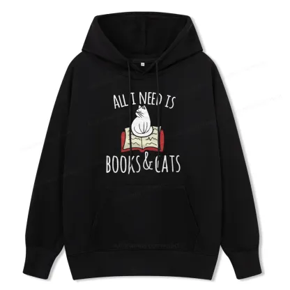 Pagewings All I Need Is Book & Cat Unisex Classic Hoodie