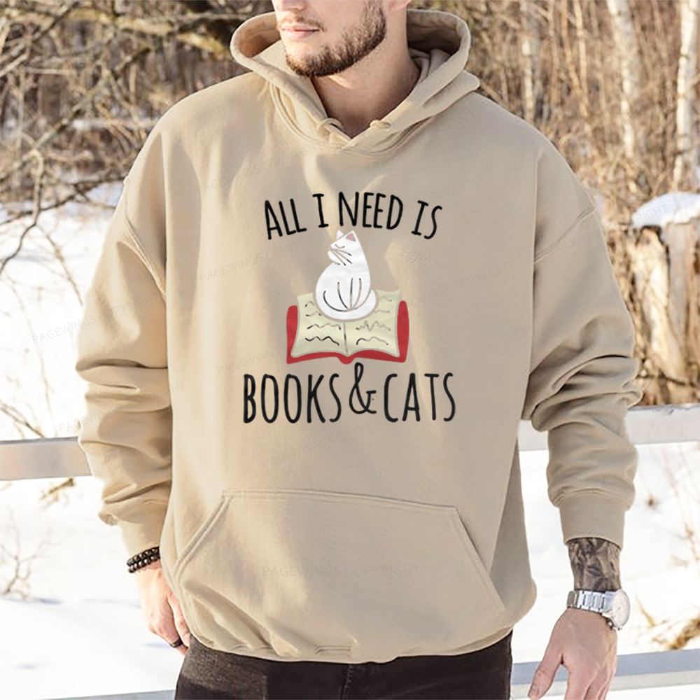 Pagewings All I Need Is Book & Cat Unisex Classic Hoodie