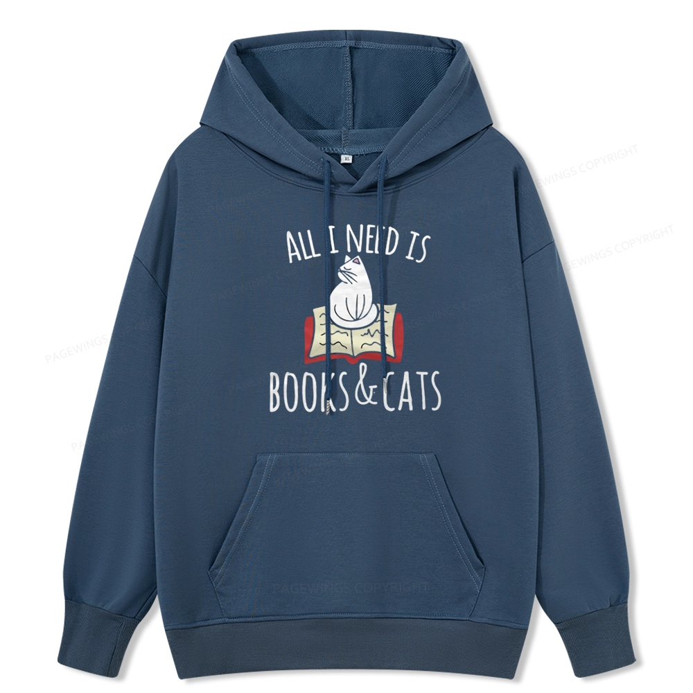 Pagewings All I Need Is Book & Cat Unisex Classic Hoodie