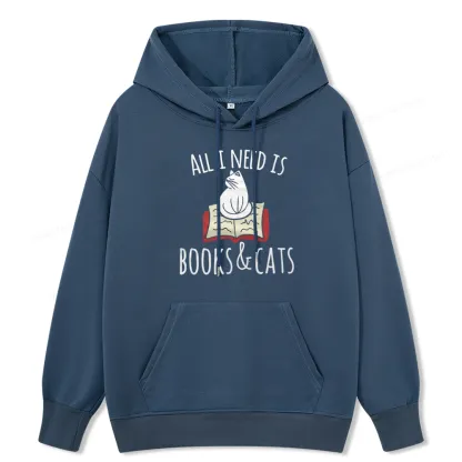 Pagewings All I Need Is Book & Cat Unisex Classic Hoodie
