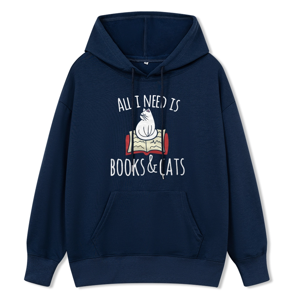 Pagewings All I Need Is Book & Cat Unisex Classic Hoodie