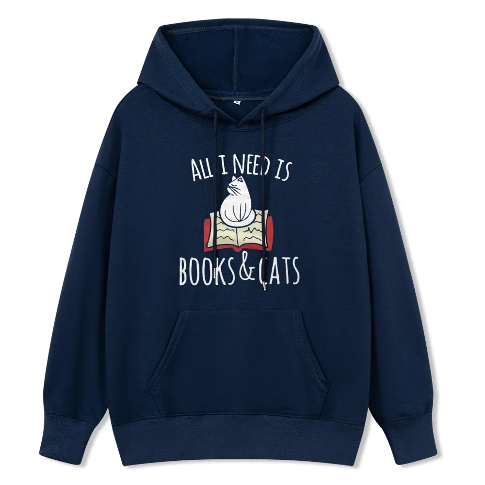 Pagewings All I Need Is Book & Cat Unisex Classic Hoodie