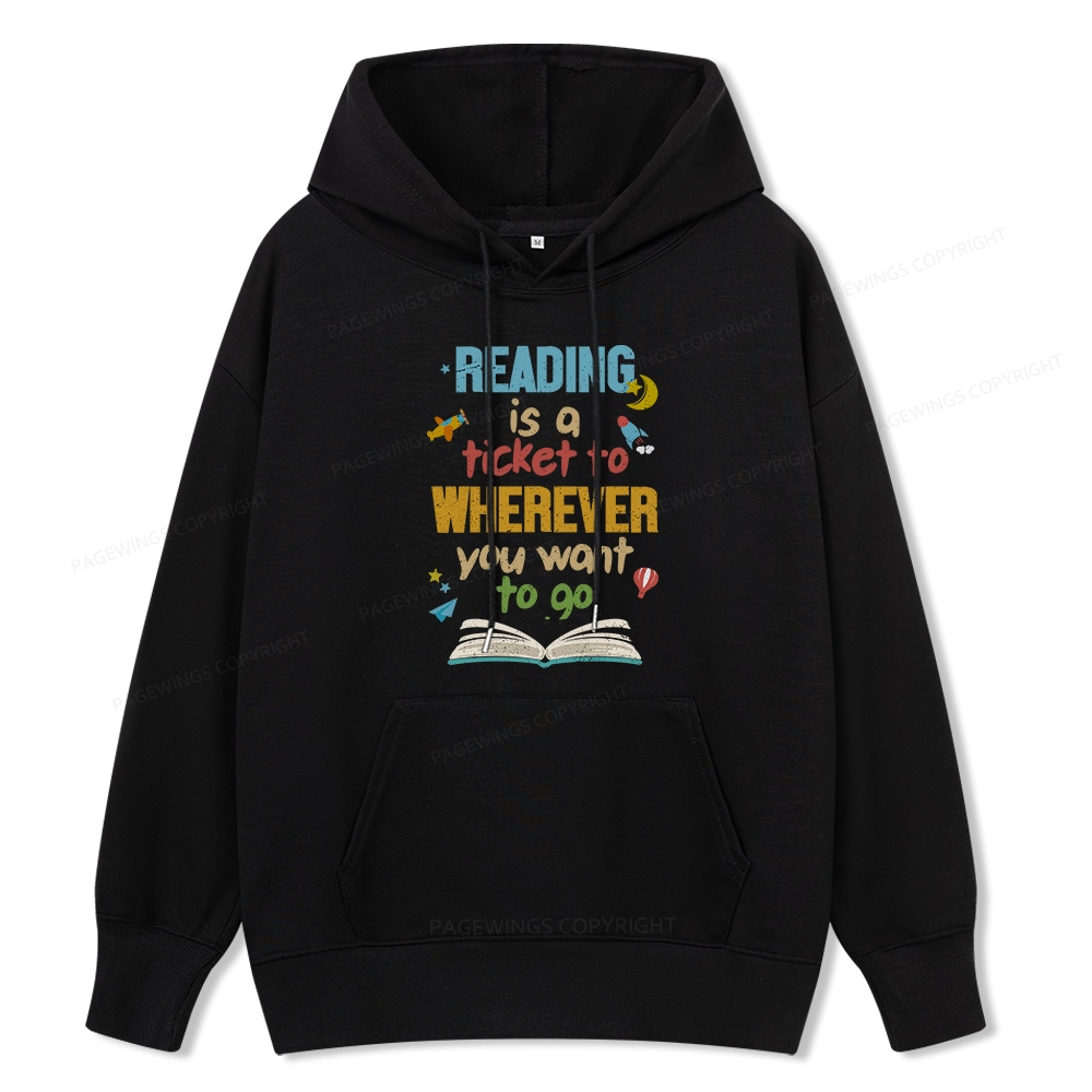 Pagewings Reading Is A Ticket Unisex Classic Hoodie