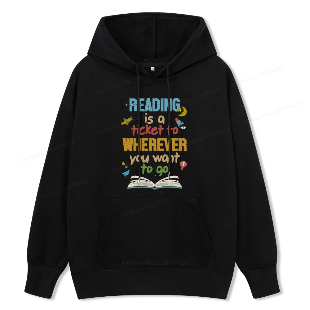 Pagewings Reading Is A Ticket Unisex Classic Hoodie