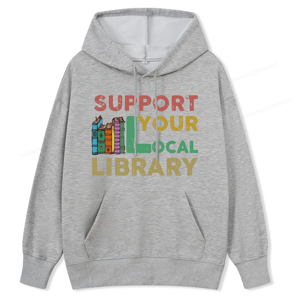 Pagewings Support Your Local Library Unisex Classic Hoodie