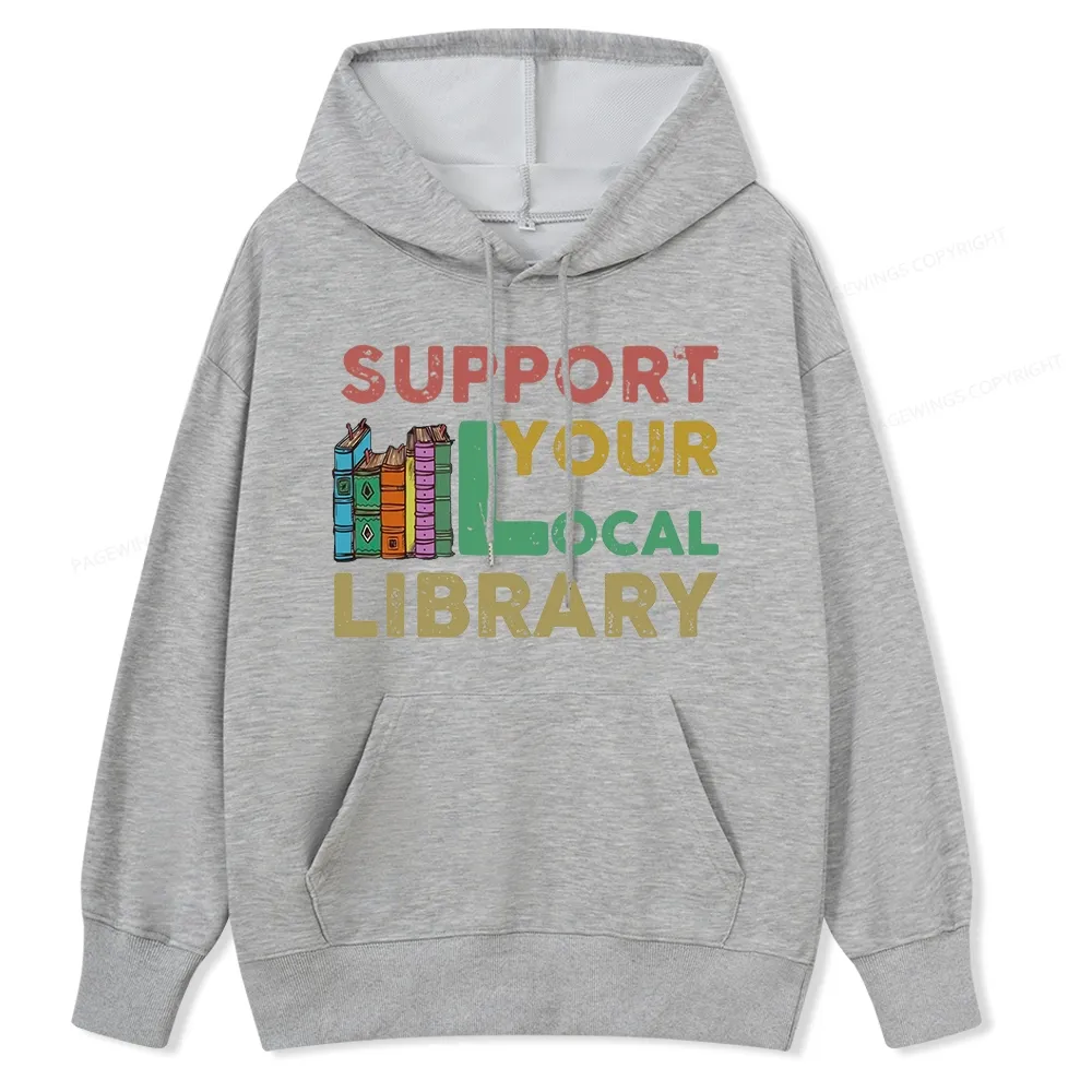 Pagewings Support Your Local Library Unisex Classic Hoodie