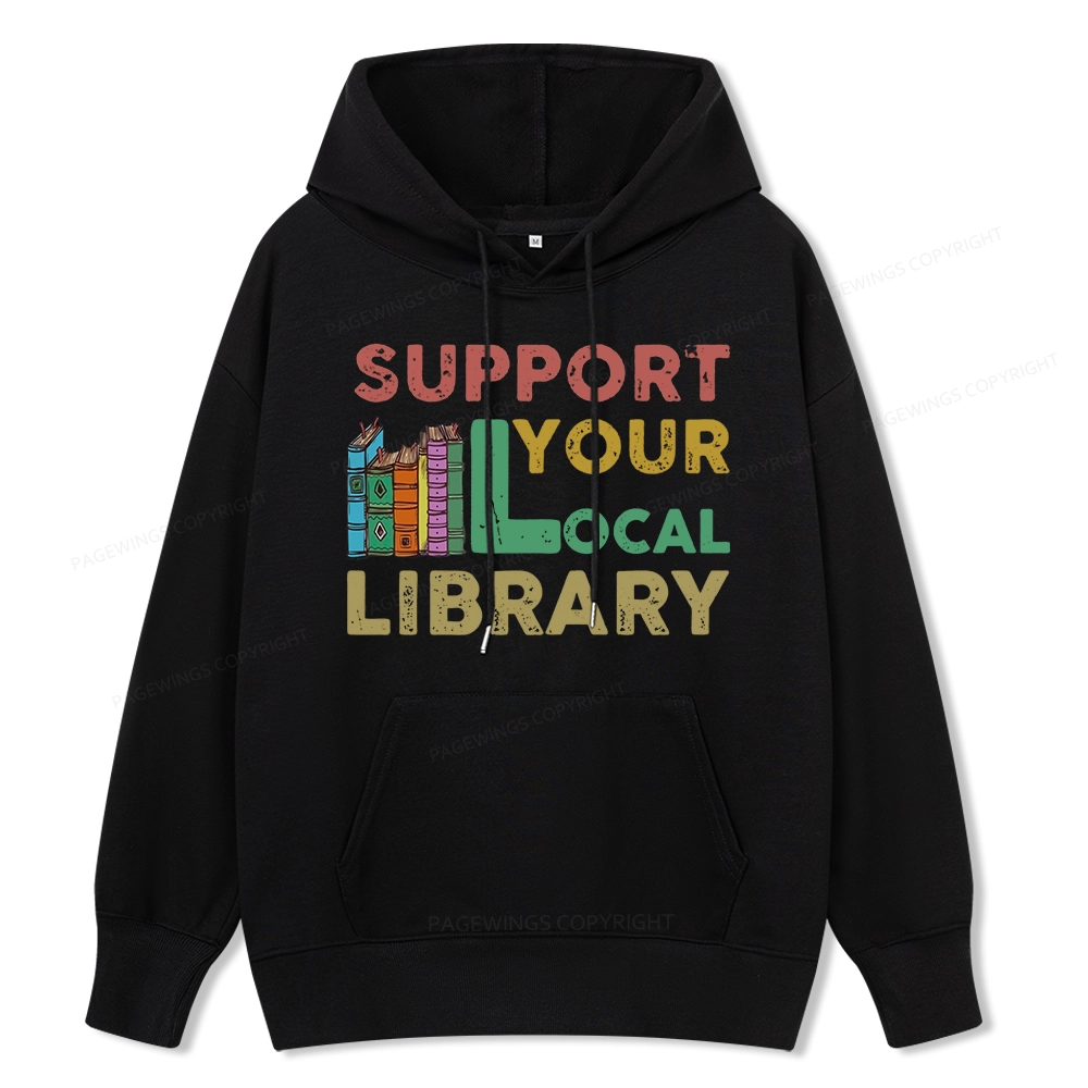 Pagewings Support Your Local Library Unisex Classic Hoodie