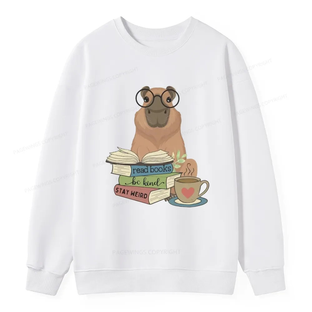 Pagewings Capybara Reading Unisex Classic Sweatshirt
