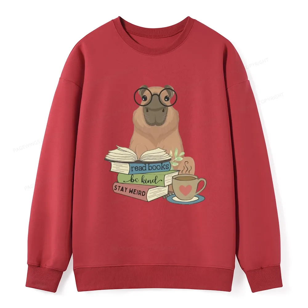 Pagewings Capybara Reading Unisex Washed T