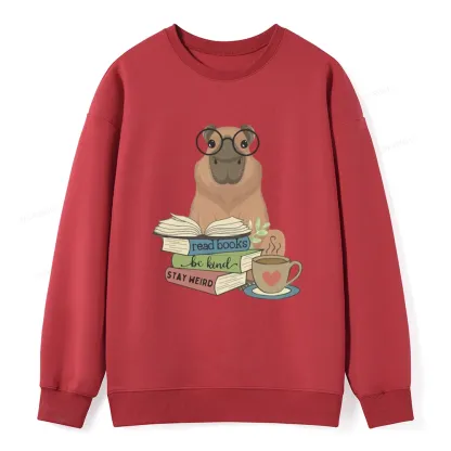 Pagewings Capybara Reading Unisex Classic Sweatshirt