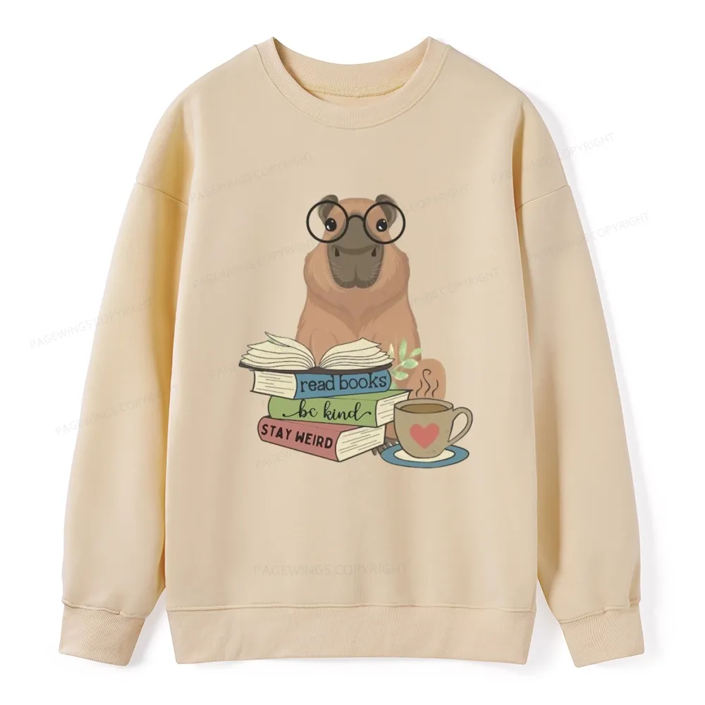 Pagewings Capybara Reading Unisex Classic Sweatshirt