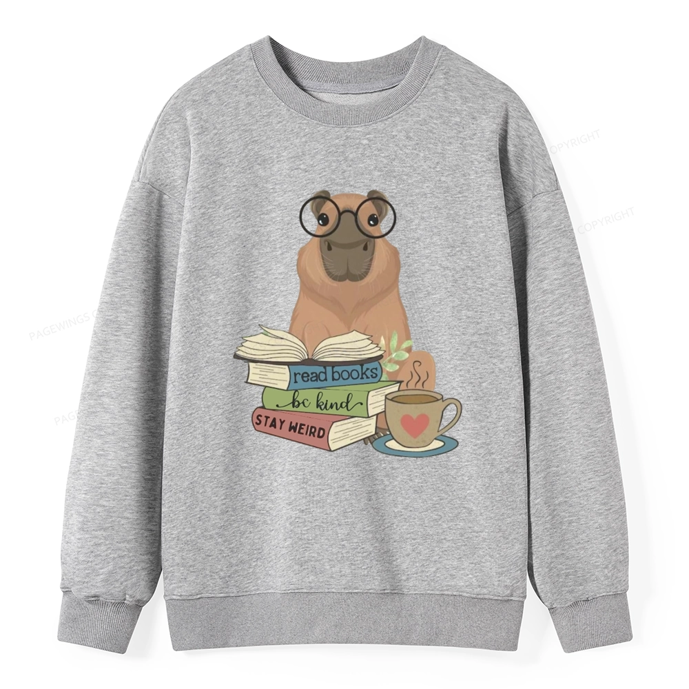 Pagewings Capybara Reading Unisex Classic Sweatshirt