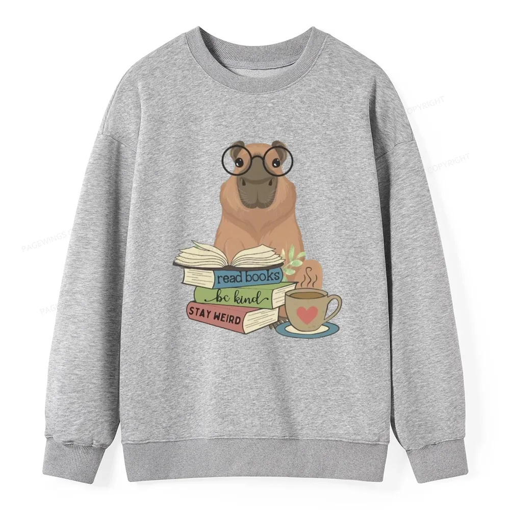 Pagewings Capybara Reading Unisex Classic Sweatshirt