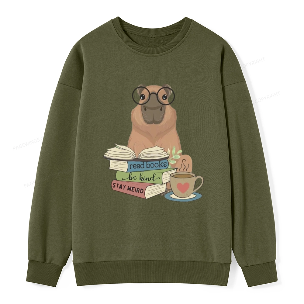 Pagewings Capybara Reading Unisex Classic Sweatshirt