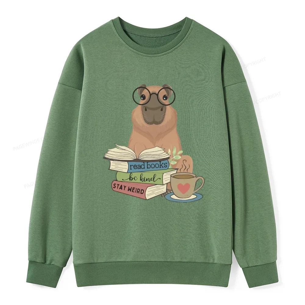 Pagewings Capybara Reading Unisex Classic Sweatshirt