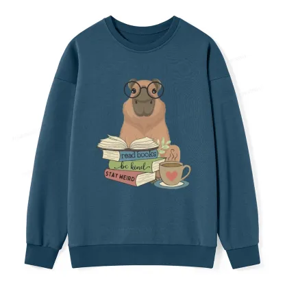 Pagewings Capybara Reading Unisex Classic Sweatshirt