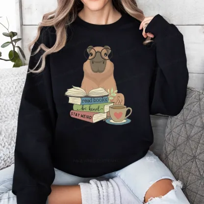 Pagewings Capybara Reading Unisex Classic Sweatshirt